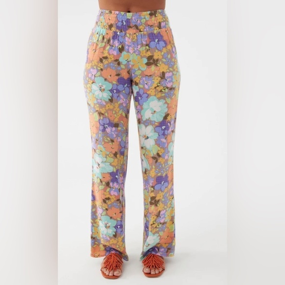 🔆O’Neill🔆 JOHNNY SAMI FLORAL BEACH PANTS WIDE LEG Elastic waist vacation - Picture 13 of 16